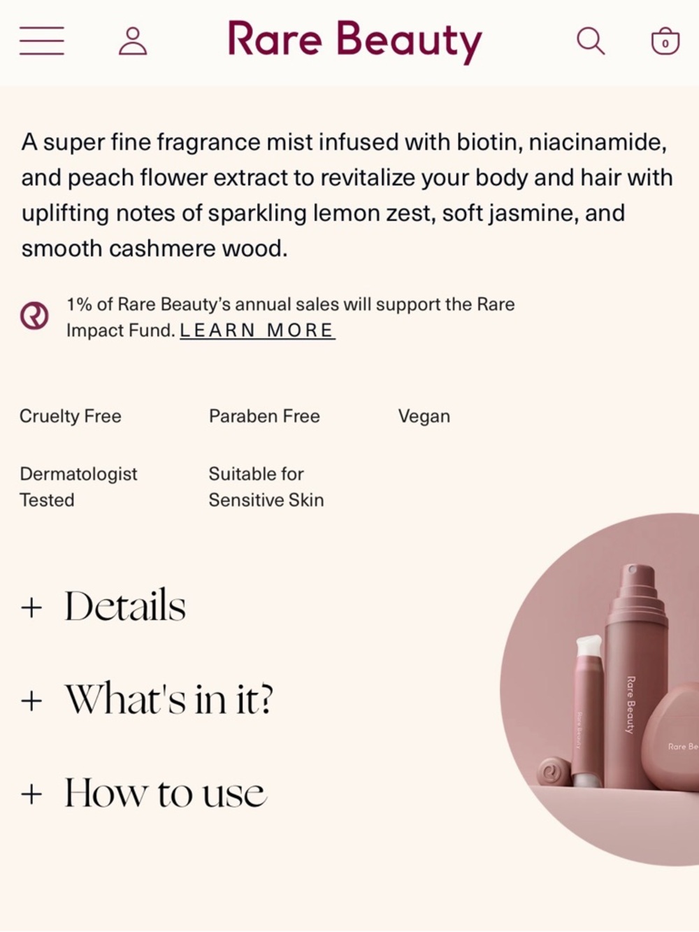 NEW Rare Beauty 💐 Find comfort hair and body fragrance mist full size unused - Picture 4 of 9